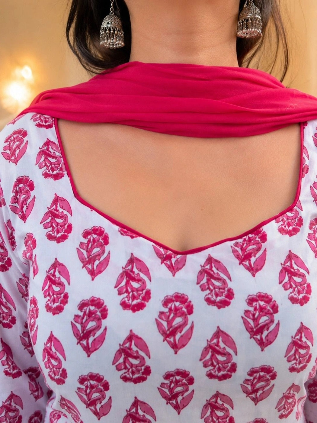 Gulabi Floral Print Kurta & Salwar Set with Dupatta