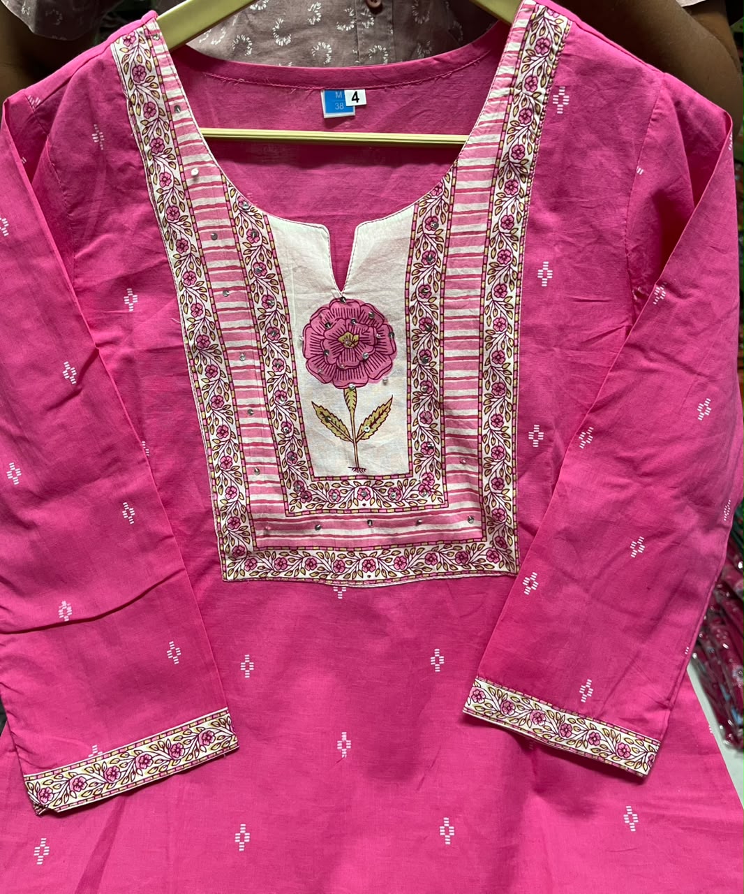 Gulnaar Pink Floral Yoke Kurta Set with Printed Dupatta