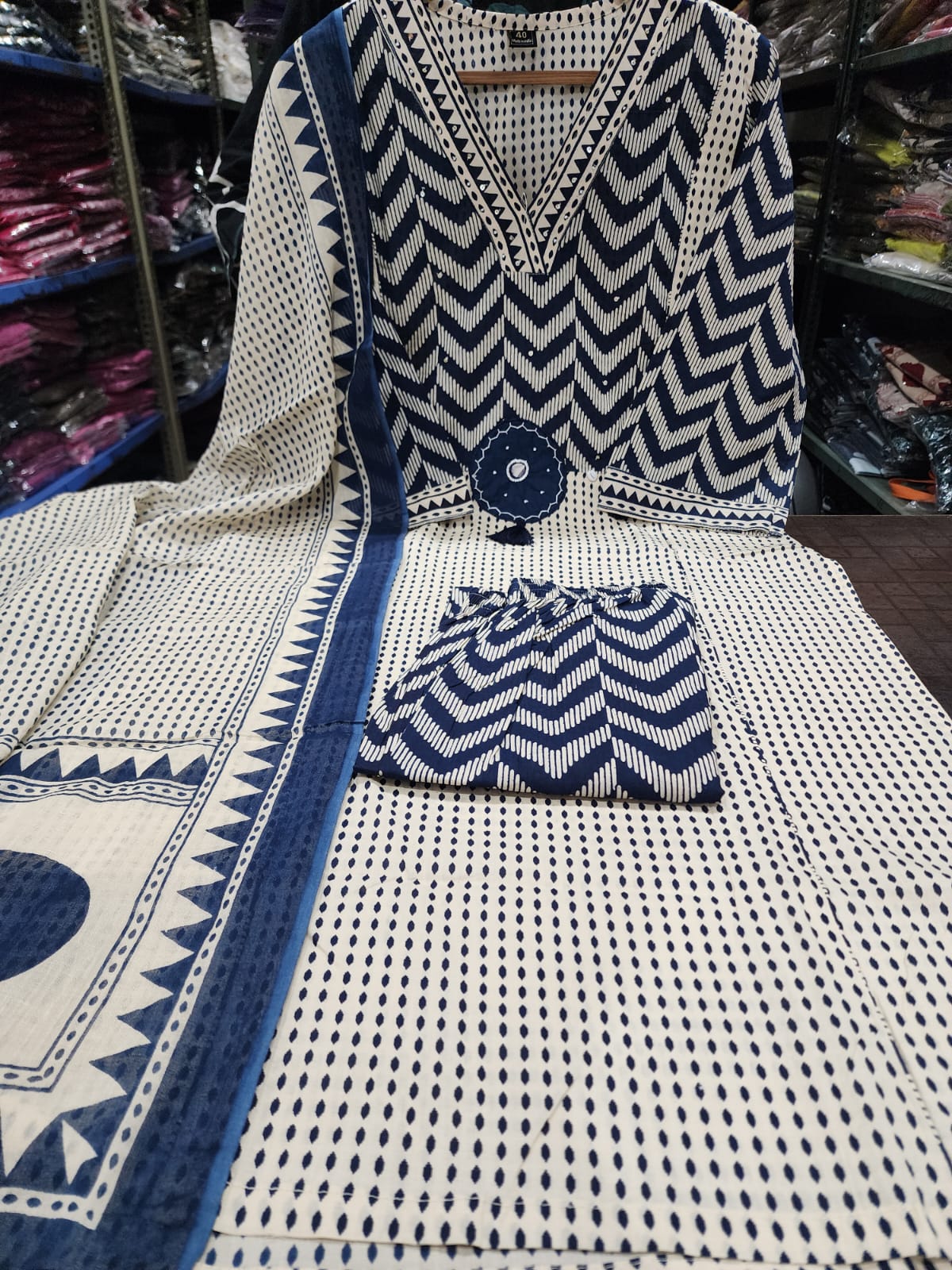 Ivory Ink Kurta Dupatta Set