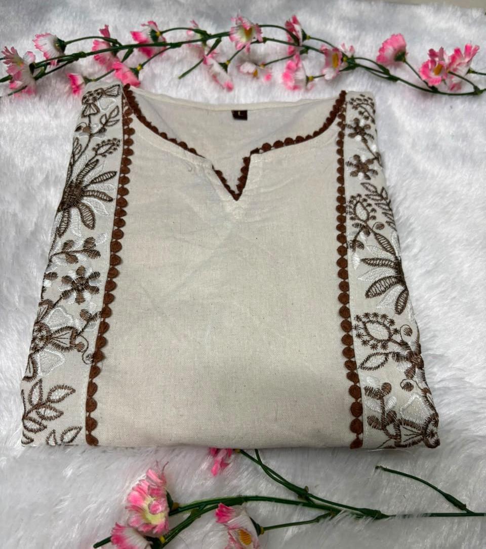 White Embroidered Kurta Palazzo Set