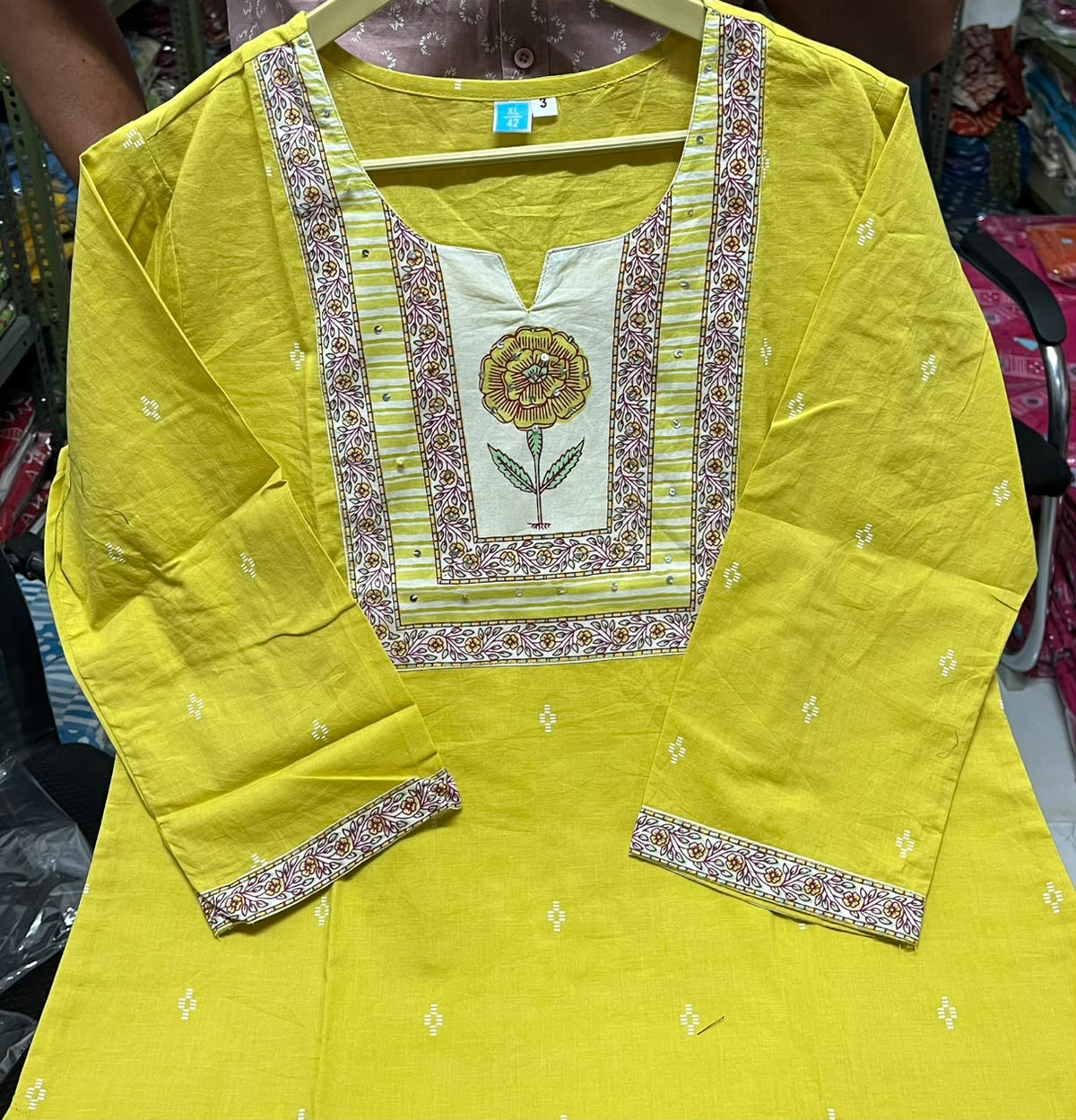 Gulnaar Mustard Yellow Floral Yoke Kurta & Pant Set with Printed Dupatta